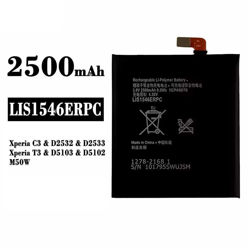 Genuine cell phone battery LIS1546ERPC for Sony Xperia C3 / Xperia T3