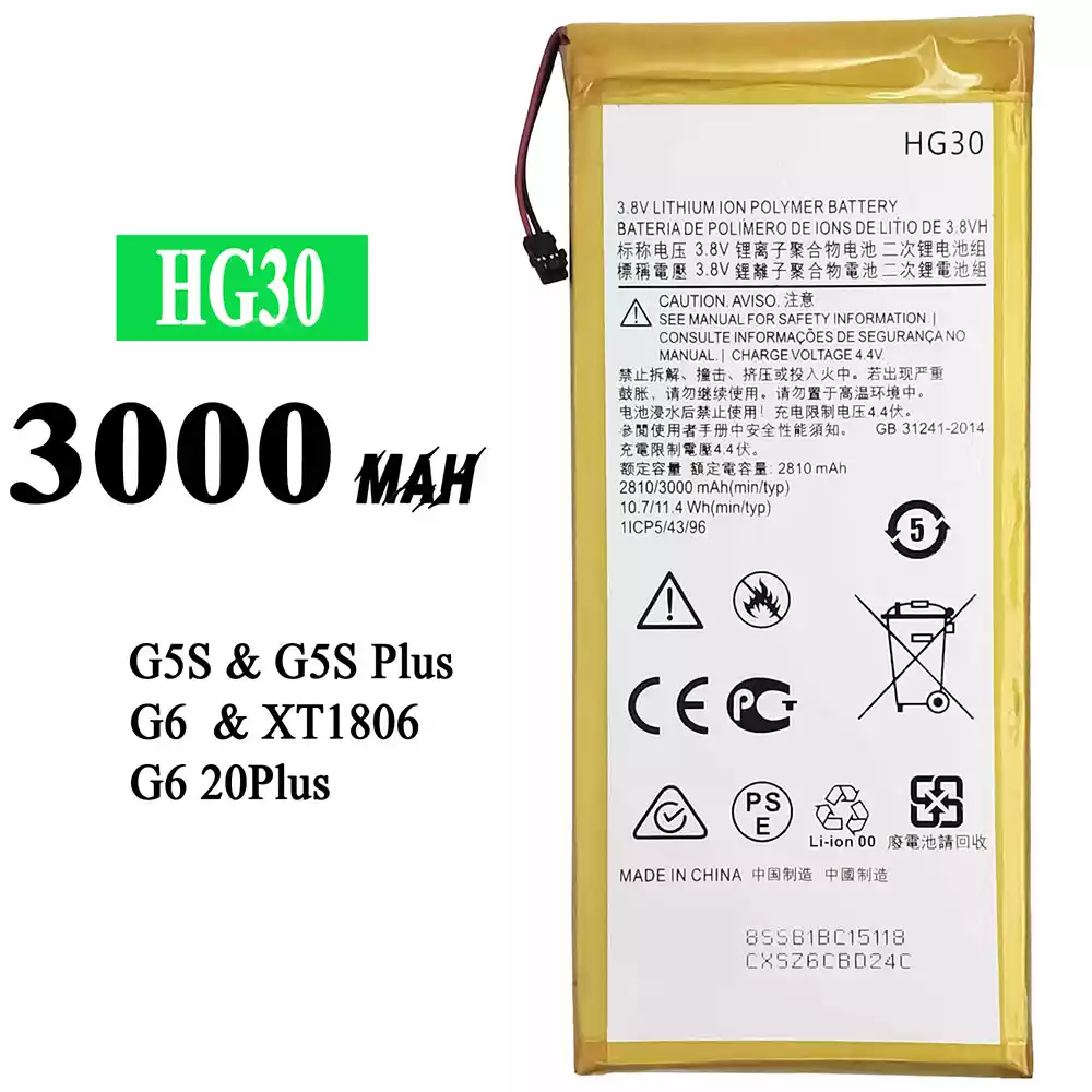 Genuine cell phone battery HG30 for Motorola Moto G5S / G5S Plus / G6