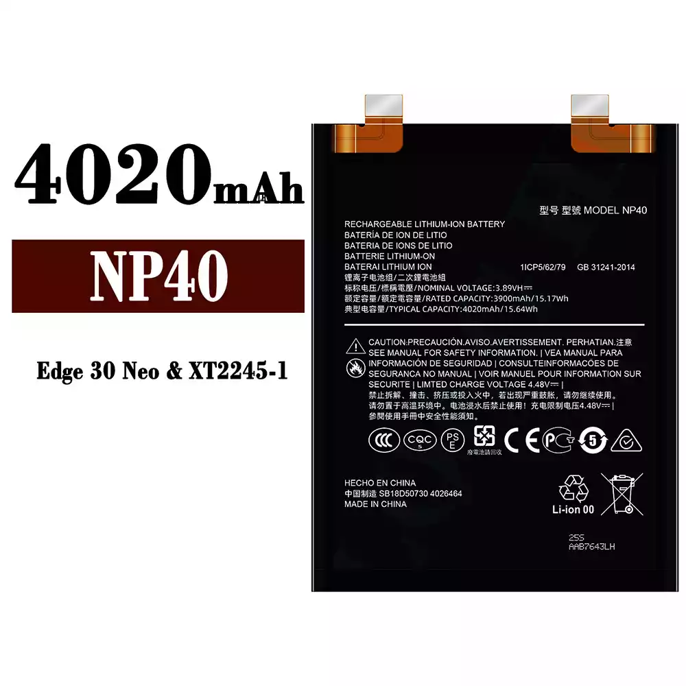 Genuine cell phone battery NP40 for Motorola Edge 30 Neo