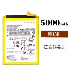 Genuine cell phone battery ND50 for Motorola Moto G31 Moto G42