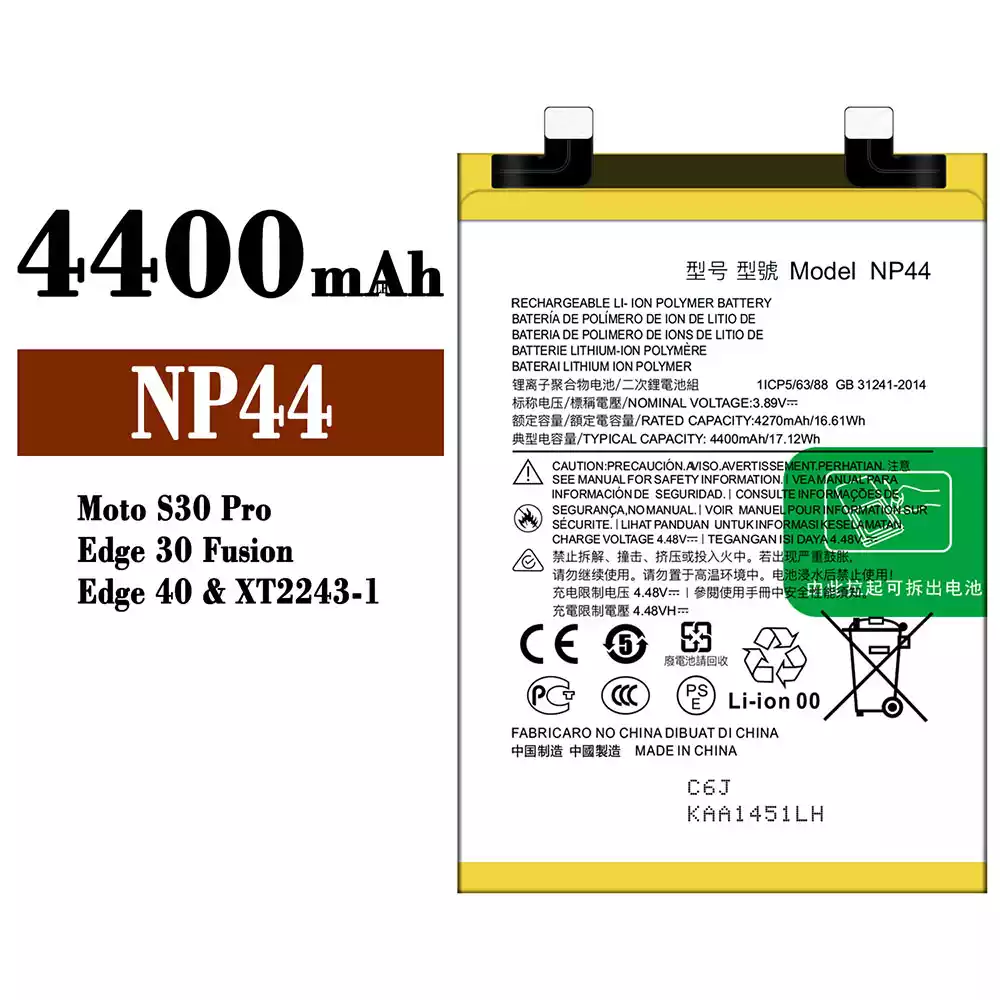 Genuine cell phone battery NP44 for Motorola MOTO S30 Pro / Edge 30 Fusion / Edge 40