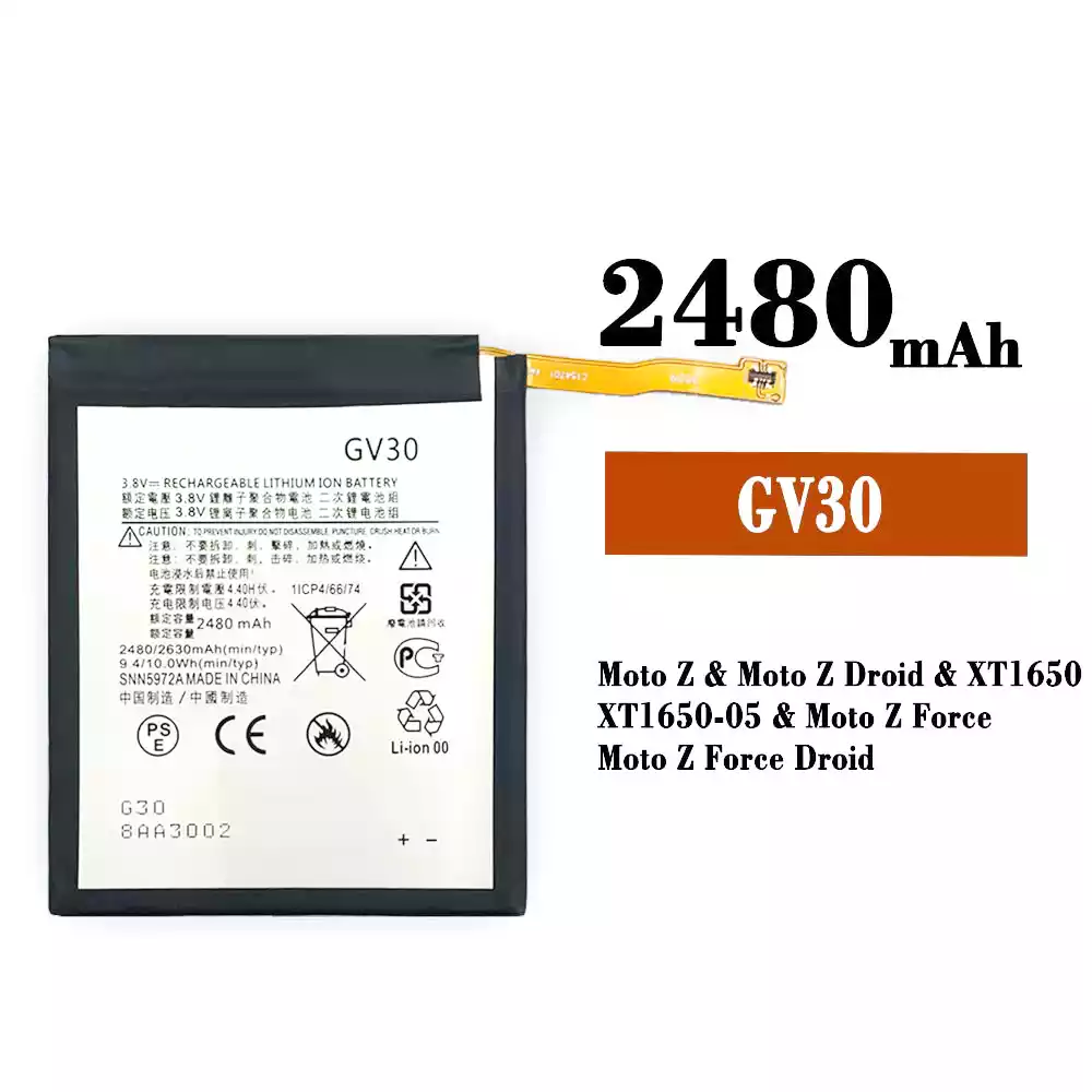 Genuine cell phone battery GV30 for Motorola Moto Z / Moto Z Droid / Moto Z Force / Moto Z Force Droid