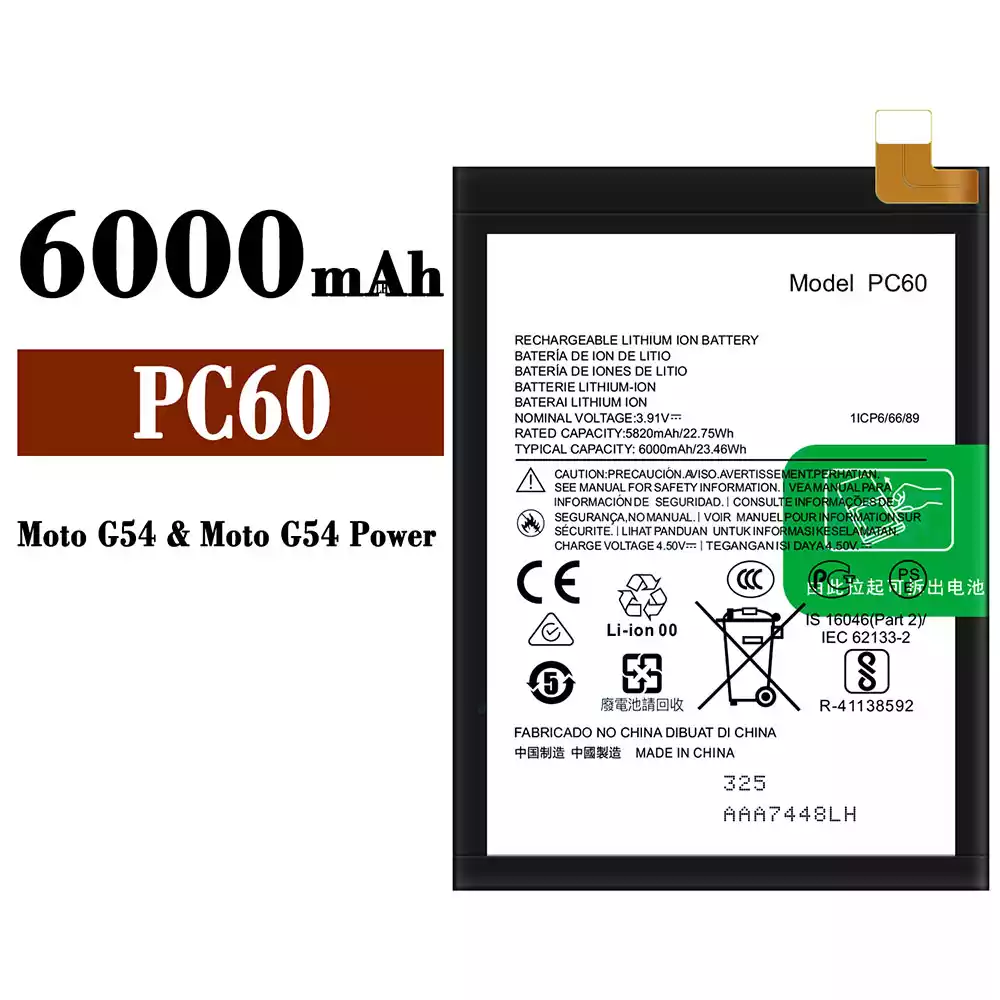 Genuine cell phone battery PC60 for Motorola Moto G54 / Moto G54 Power / Moto G24 Power
