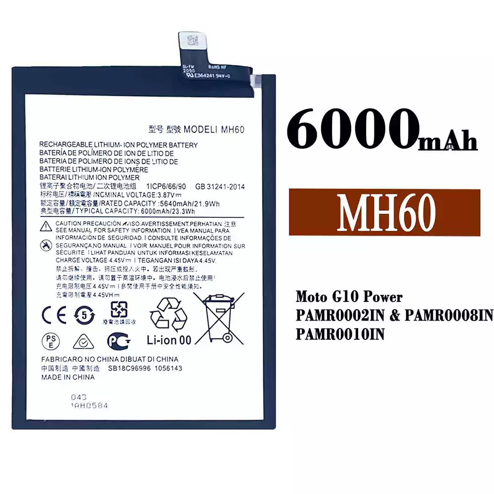 Genuine cell phone battery MH60 for Motorola Moto G10 power