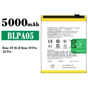 Genuine cell phone battery BLPA05 for OPPO Reno 10 4G / Reno 10 Pro / A2 Pro