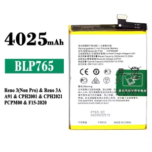 Genuine cell phone battery BLP765 for OPPO Reno 3(Non Pro) / Reno 3A