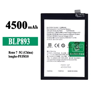 Genuine cell phone battery BLP893 for OPPO Reno 7