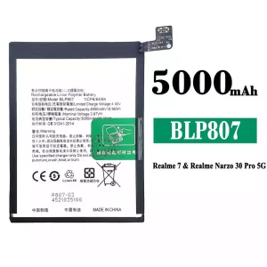 Genuine cell phone battery BLP807 for OPPO Realme 7/Realme Narzo 30 Pro