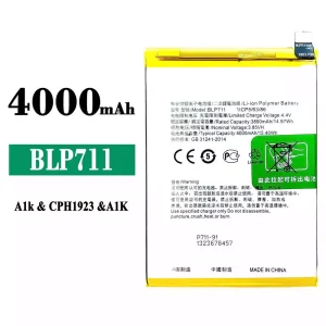 Genuine cell phone battery BLP711 for OPPO A1K