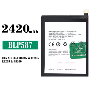 Genuine cell phone battery BLP587 for OPPO R1X/R1C