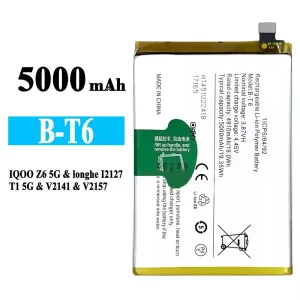 Genuine cell phone battery B-T6 for VIVO iQOO Z6 5G/T1 5G/Y55 5G