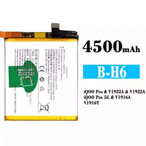 Genuine cell phone battery B-H6 for VIVO iQOO Pro 5G