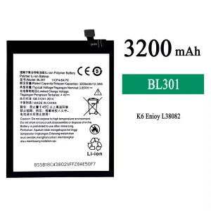 Genuine cell phone battery BL301 for Lenovo K6 Enjoy