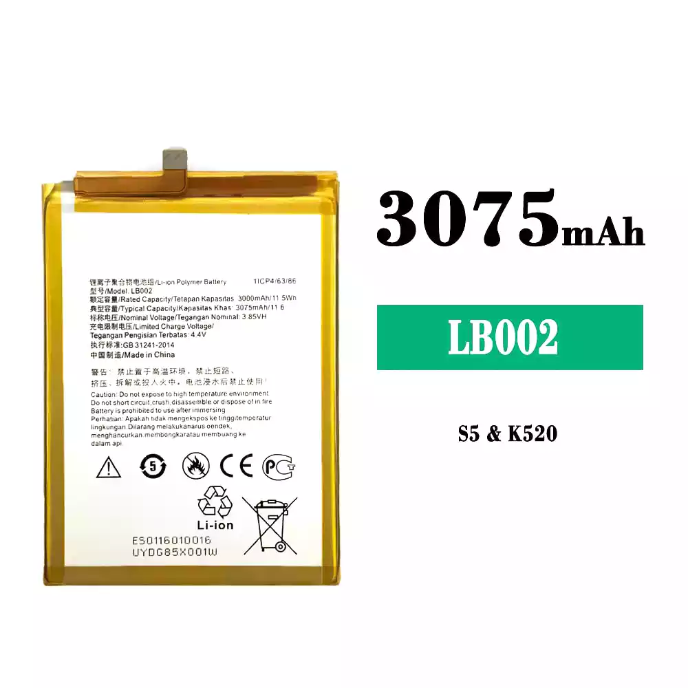 Genuine cell phone battery LB002 for Lenovo S5/K520