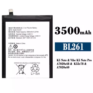 Genuine cell phone battery BL261 for Lenovo K5 Note /Vibe K5 Note Pro