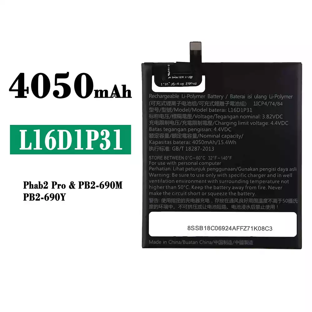 Genuine cell phone battery L16D1P31 for Lenovo Phab2 Pro/PB2-690M/PB2-690Y