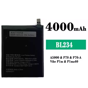 Genuine cell phone battery BL234 for Lenovo P70/P70-A/A5000