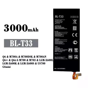 Genuine cell phone battery BL-T33 for LG Q6 /Q6+ /Q6a /G6mini