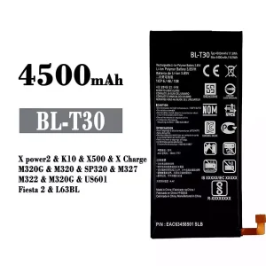 Genuine cell phone battery BL-T30 for LG X power2 / K10 / X500 / X Charge / Fiesta 2