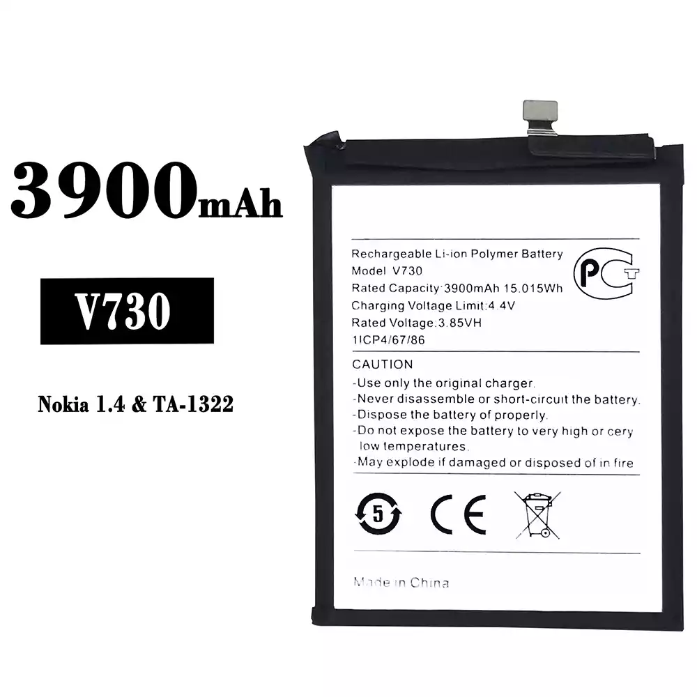 Genuine cell phone battery V730 for Nokia 1.4/TA1322