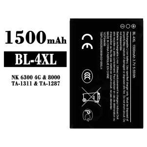 Genuine cell phone battery BL-4XL for Nokia NK 6300 4G/8000