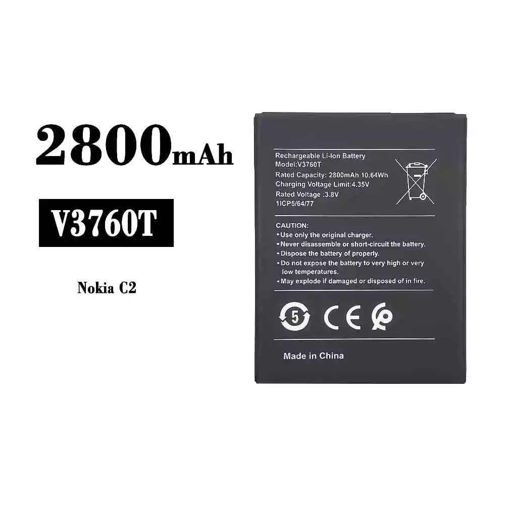 Genuine cell phone battery V3760T for Nokia C2