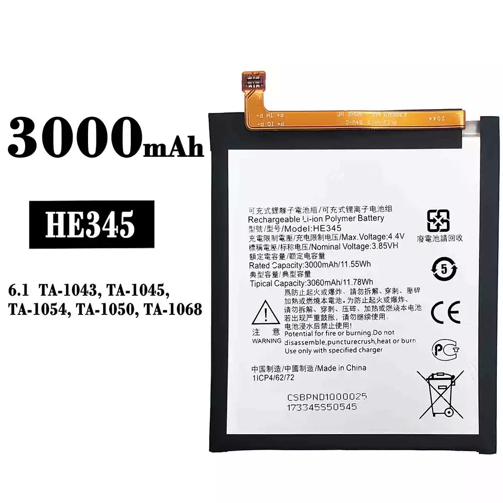 Genuine cell phone battery HE345 for Nokia 6.1