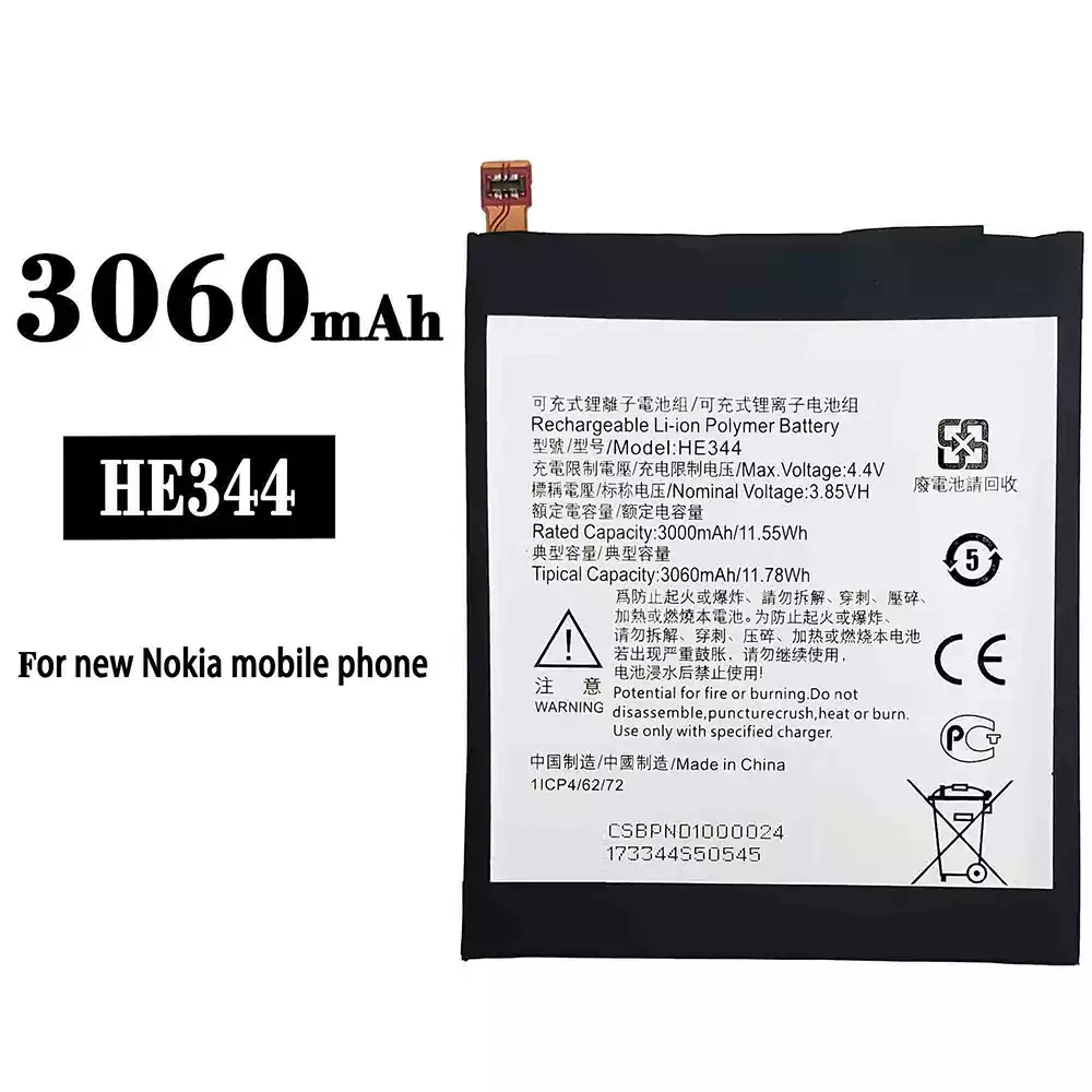 Genuine cell phone battery HE344 for Nokia