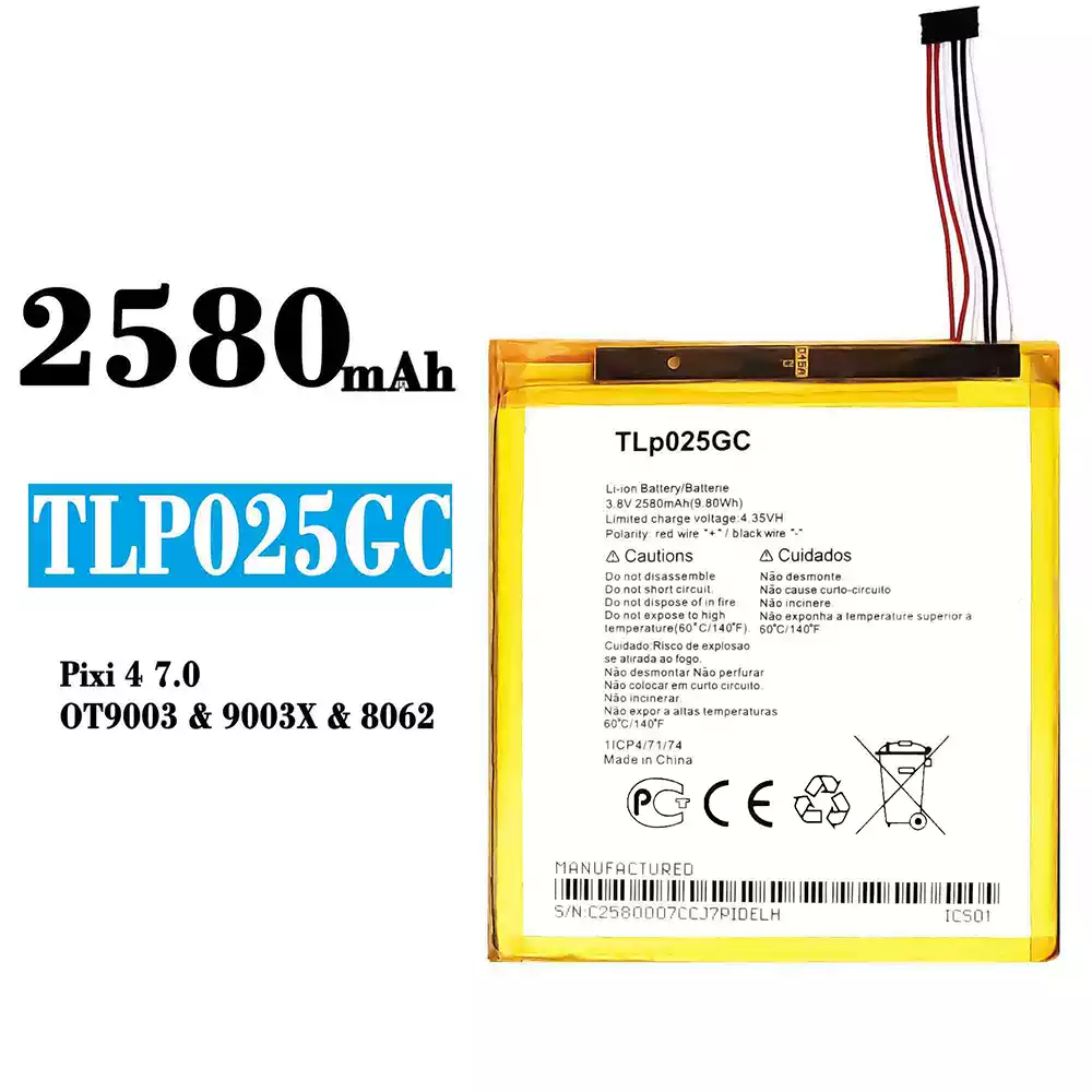 Genuine cell phone battery TLP025GC for Alcatel pixi 4 7.0