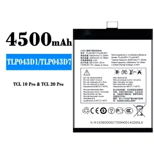 Genuine cell phone battery TLP043D1/TLP043D7 for Alcatel TCL 10 Plus/TCL 20 Plus/TCL 10 pro/TCL 20 pro