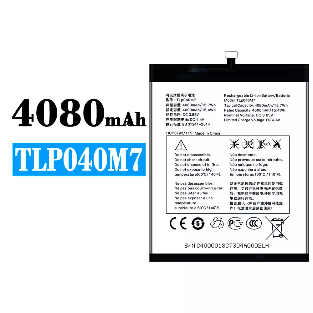 Genuine cell phone battery TLP040M7 for Alcatel