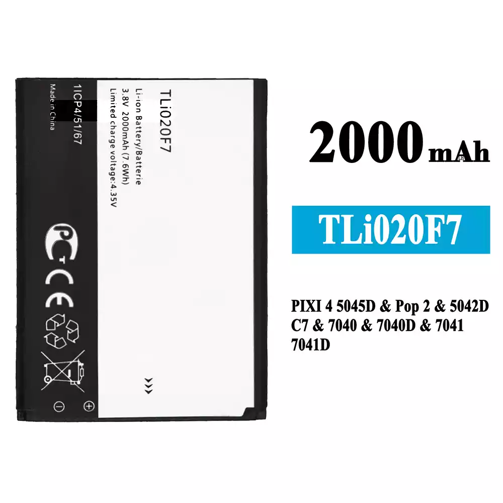 Genuine cell phone battery TLi020F7 for Alcatel PIXI 4 5.0 5045J/5045T/5045D