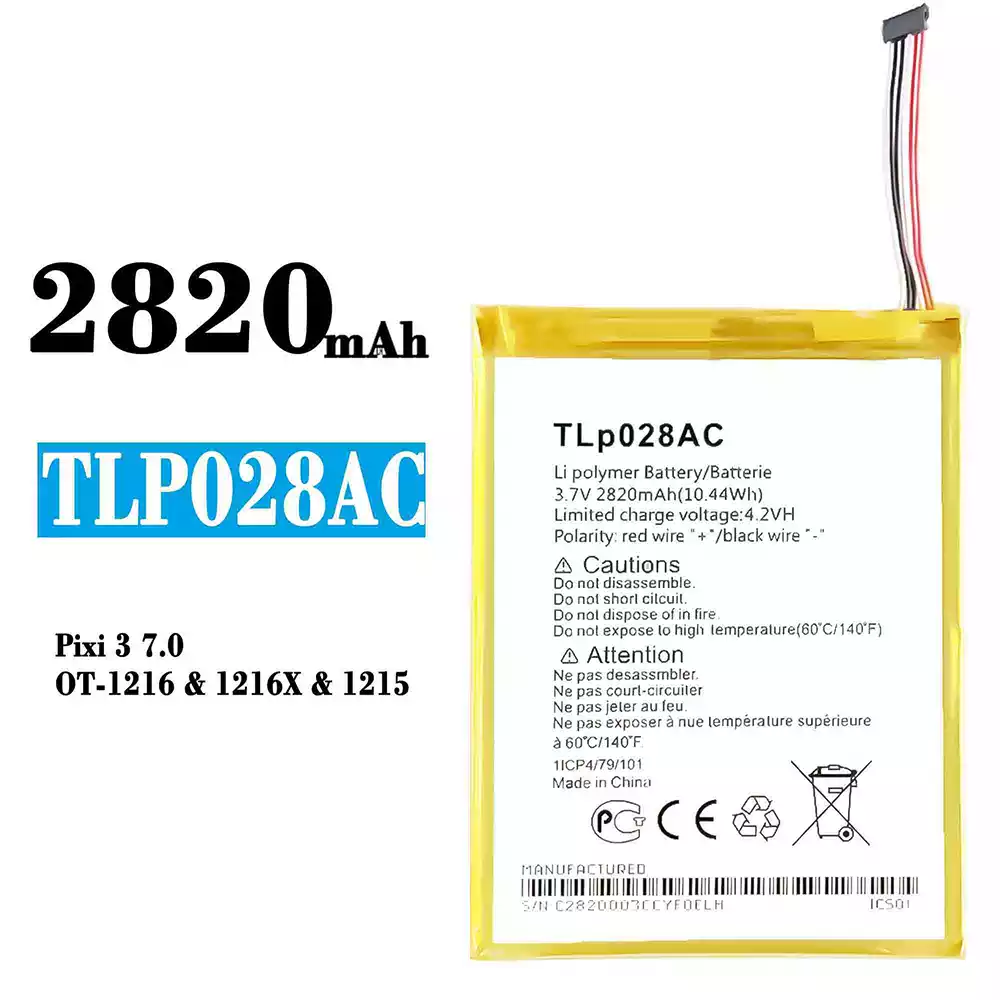 Genuine cell phone battery TLp028AC for Alcatel Pixi 3 7.0