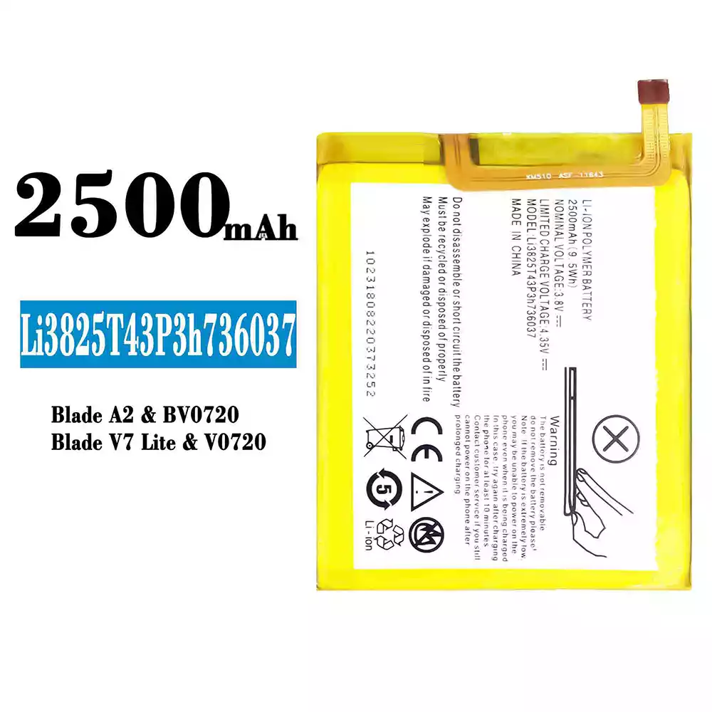 Genuine cell phone battery Li3825T43P3h736037 for ZTE Blade A2/ Blade V7 lite