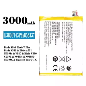 Genuine cell phone battery Li3830T43P6h856337 for ZTE Blade X9/Blade V Plus/Blade V580/Blade A711