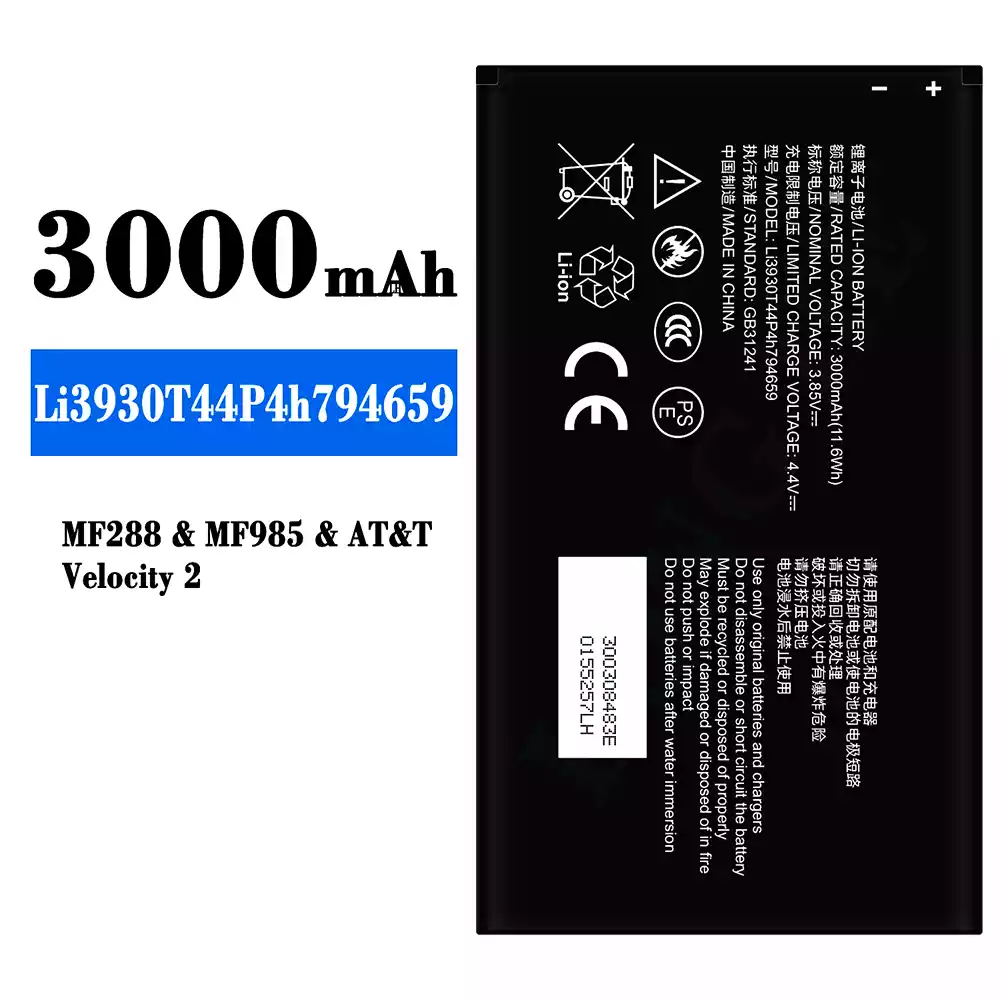 Genuine cell phone battery Li3930T44P4h794659 for ZTE MF288/MF985