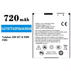 Genuine cell phone battery Li3707T42P3h463848 for ZTE Vodafone 228 227/F280/F285