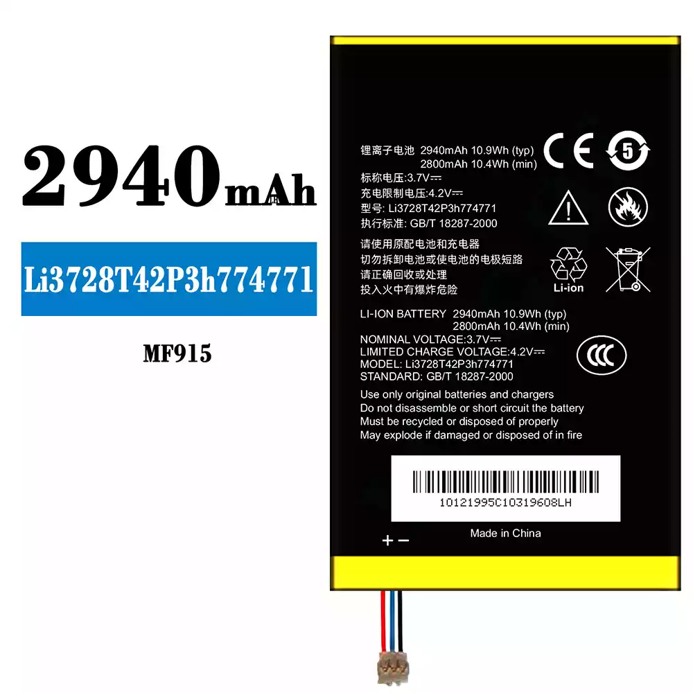 Genuine cell phone battery Li3728T42P3h774771 for ZTE MF915