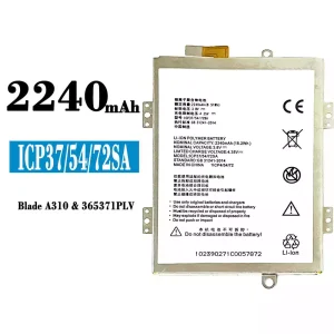 Genuine cell phone battery ICP37/54/72SA for ZTE A310