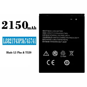 Genuine cell phone battery Li3821T43P3h745741 for ZTE Blade L5 Plus