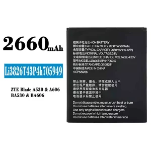 Genuine cell phone battery Li3826T43P4H705949 for ZTE Blade A530/A606/BA530/BA606