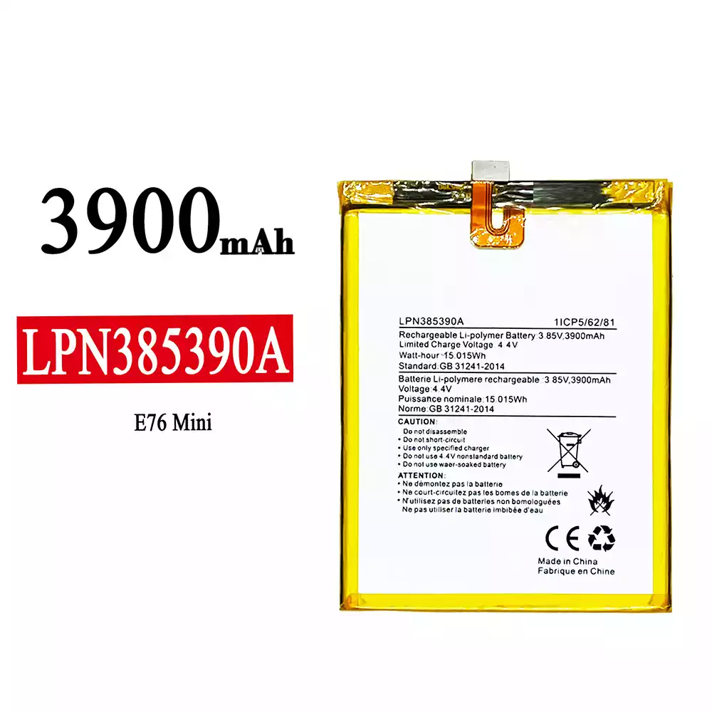 Genuine cell phone battery LPN385390A for E76 mini