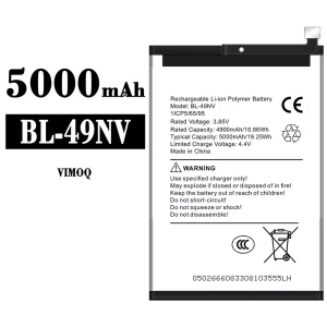 Genuine cell phone battery BL-49NV for VIMOQ