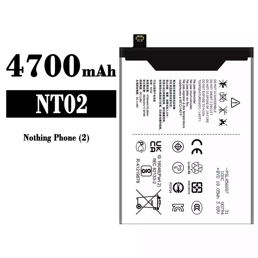 Genuine cell phone battery NT02 for Nothing Phone 2