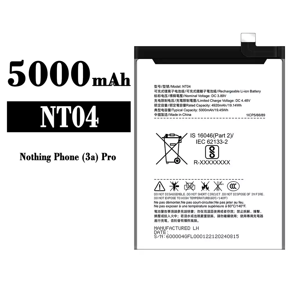 Genuine cell phone battery NT04 for Nothing Phone 3a Pro