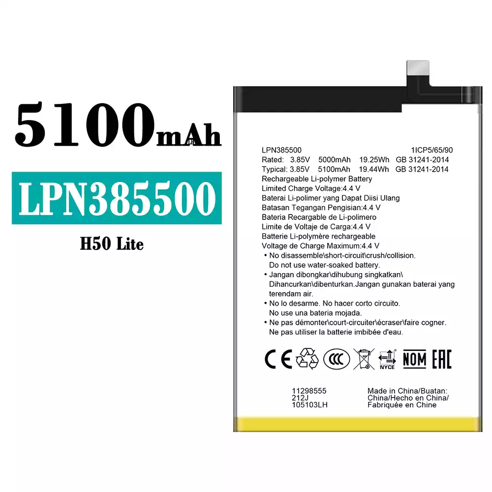 Genuine cell phone battery LPN385500 for Hisense E50 Lite