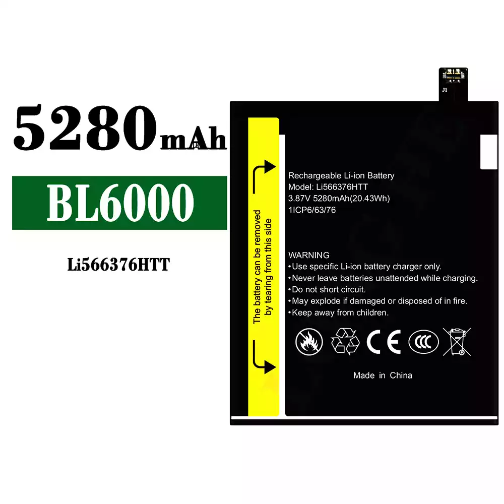 Genuine cell phone battery Li566376HTT for Blackview BL6000