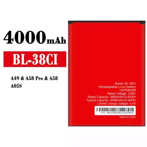 Genuine cell phone battery BL-38CI for itel A49/A58 Pro/A58/A05S