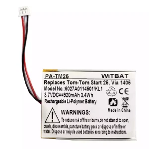 Genuine battery for TomTom 6027A0114501,Start 20,Start 25